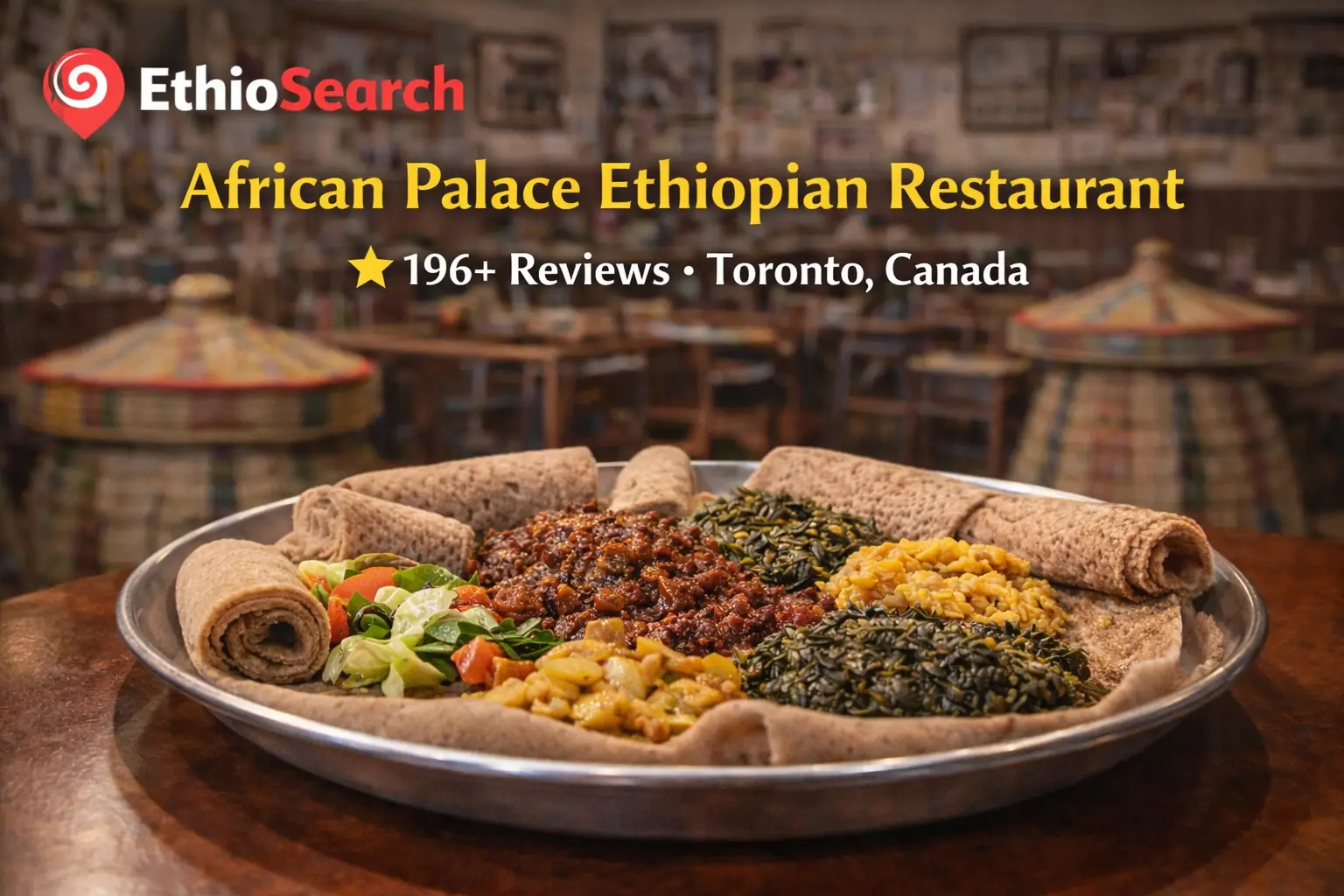 2026 Guide 10 Top Habesha Restaurants in Toronto 4 Traditional injera platter at African Palace Ethiopian Restaurant in Toronto with 196+ reviews