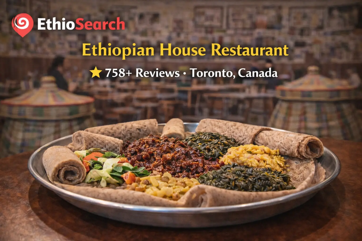 2026 Guide 10 Top Habesha Restaurants in Toronto 10 Traditional injera platter at Ethiopian House Restaurant in Toronto with 758+ reviews