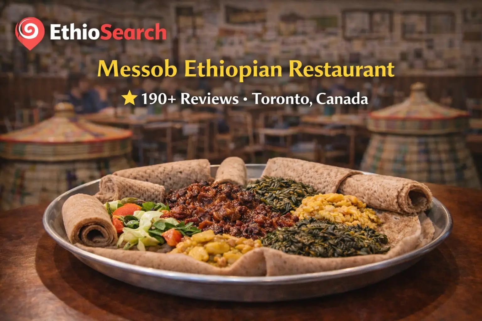 2026 Guide 10 Top Habesha Restaurants in Toronto 6 Traditional injera platter at Messob Ethiopian Restaurant in Toronto with 190+ reviews