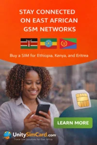 UnitySimCard travel SIM banner for staying connected on East African GSM networks