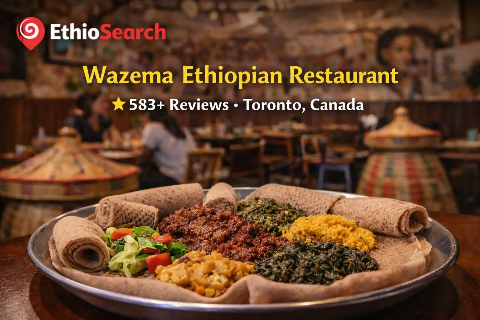 2026 Guide 10 Top Habesha Restaurants in Toronto 3 Traditional injera platter at Wazema Ethiopian Restaurant in Toronto with 583+ reviews