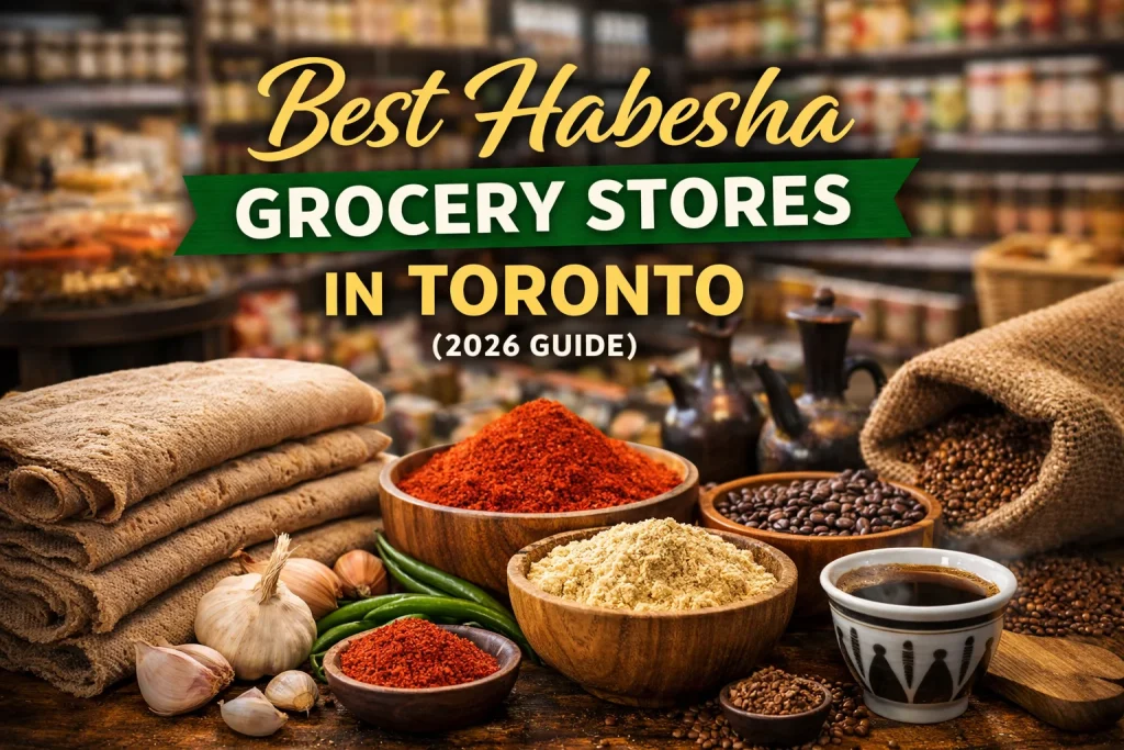 Habesha grocery stores in Toronto featuring injera, berbere spice, teff flour and Ethiopian coffee
